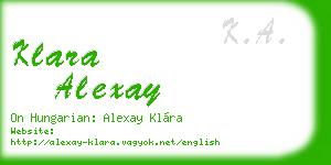 klara alexay business card